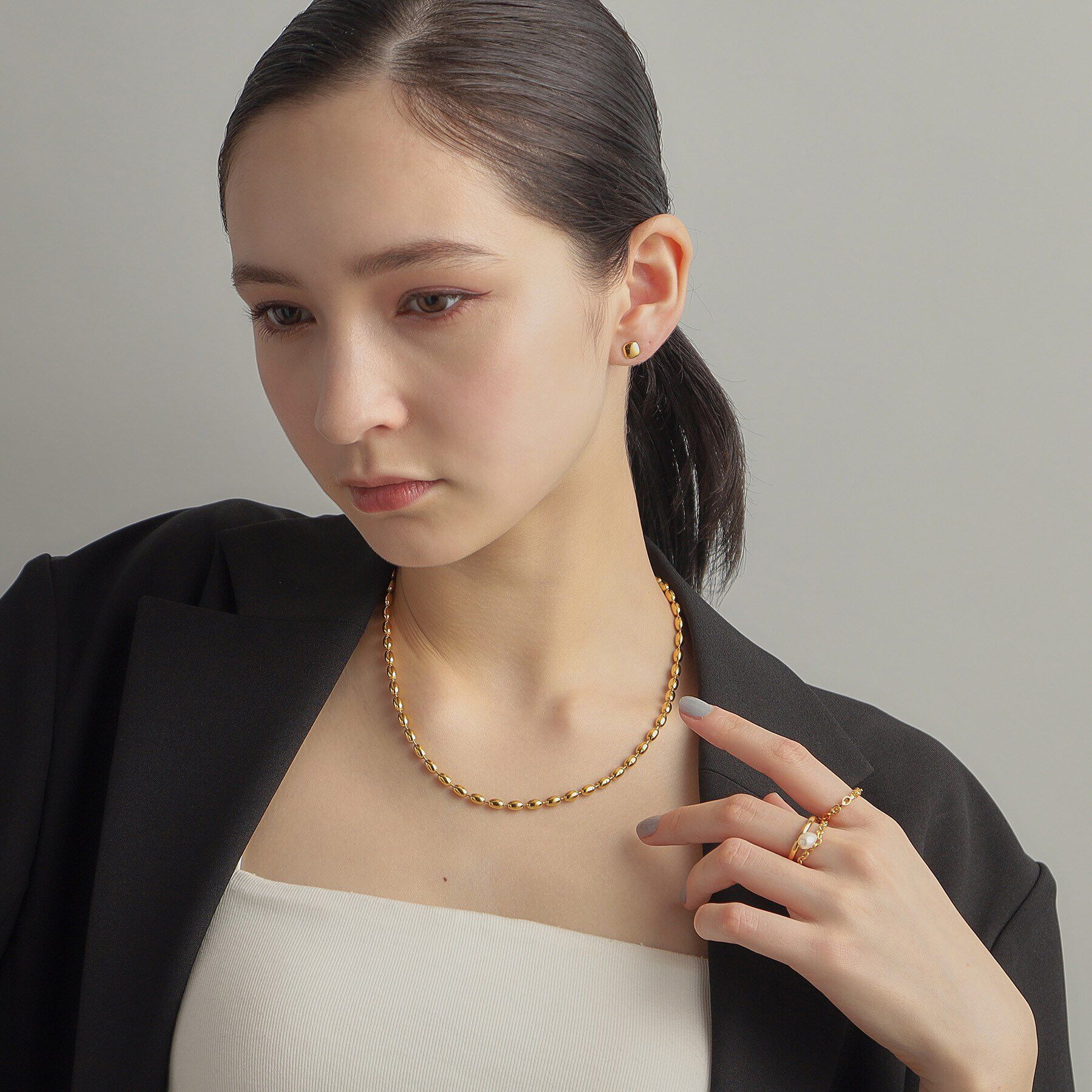 COCOSHNIK ONKITSCH「シルバー クッションシェイプ スタッドピアス GP」|ピアス|
