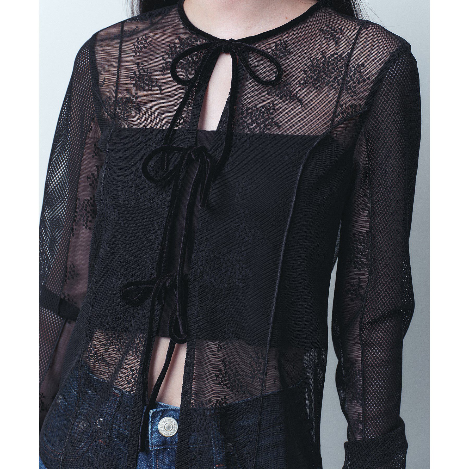 CODE A「◆tulle lace ribbon blouse」|シャツ・ブラウス|