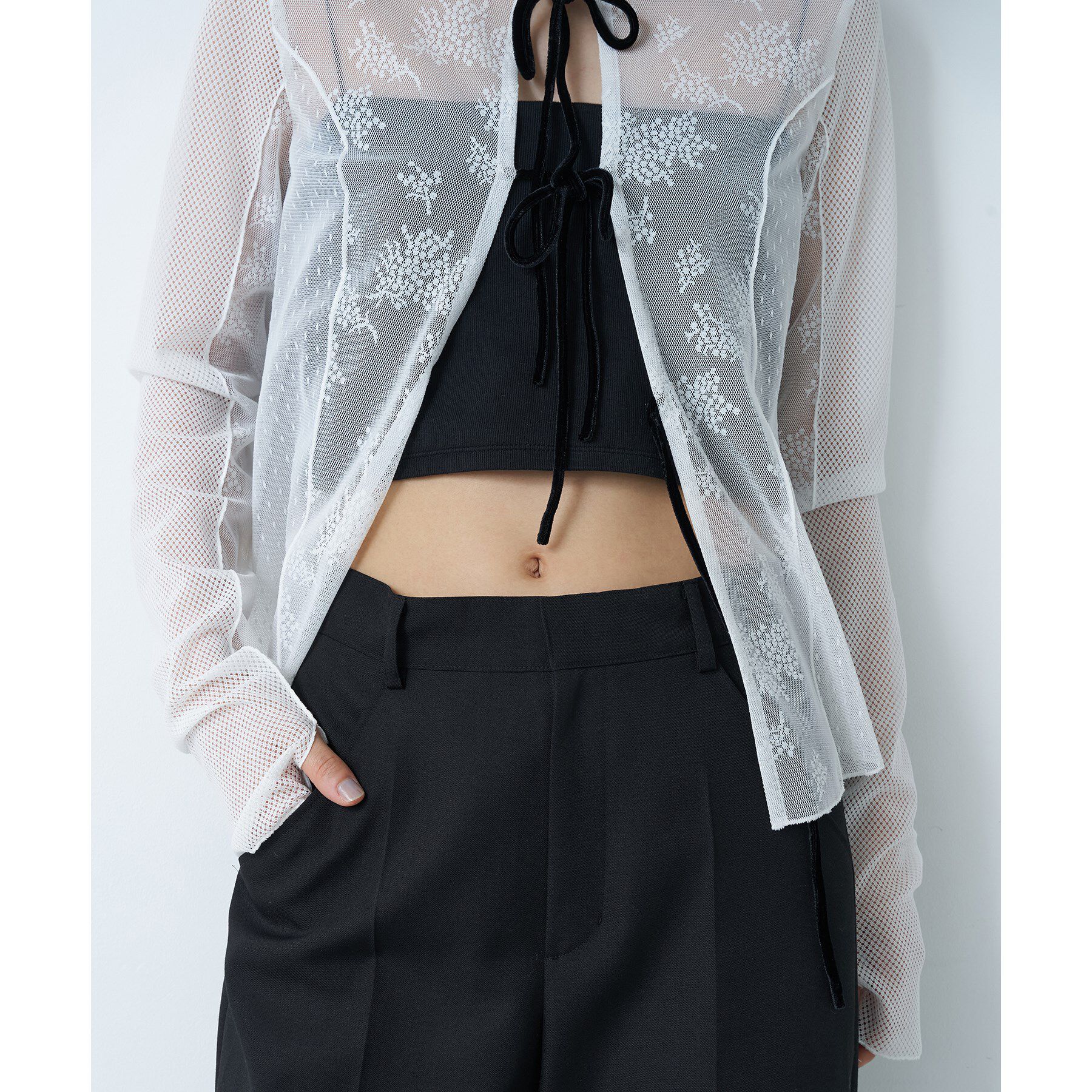 CODE A「◆tulle lace ribbon blouse」|シャツ・ブラウス|