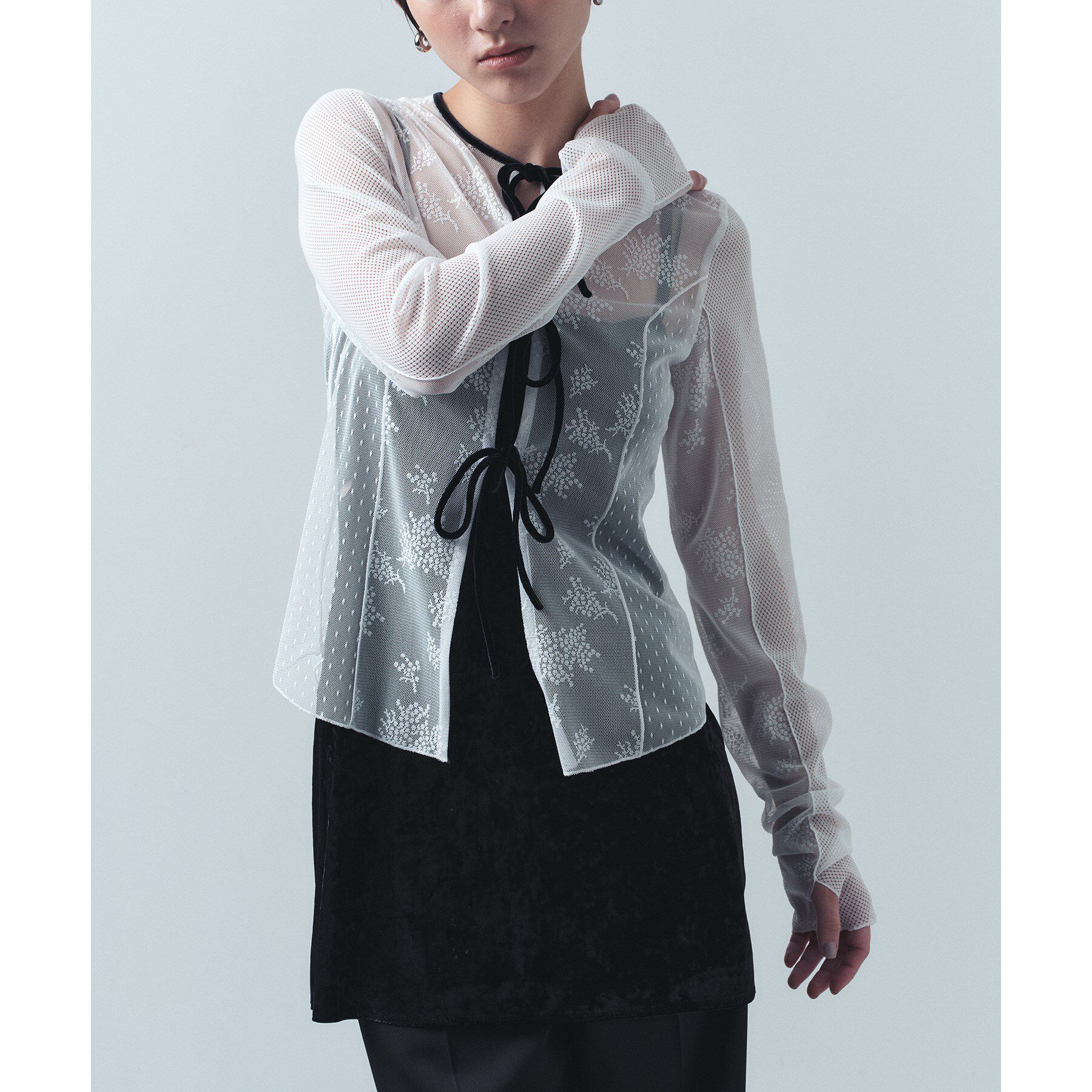 CODE A「◆tulle lace ribbon blouse」|シャツ・ブラウス|