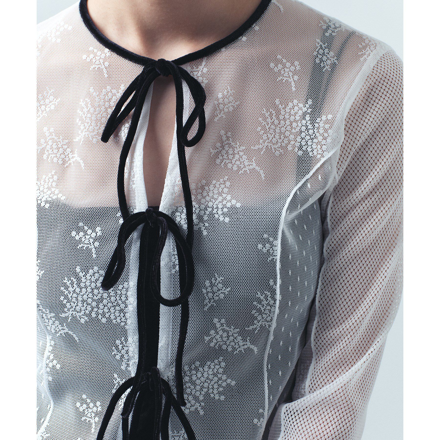 CODE A「◆tulle lace ribbon blouse」|シャツ・ブラウス|