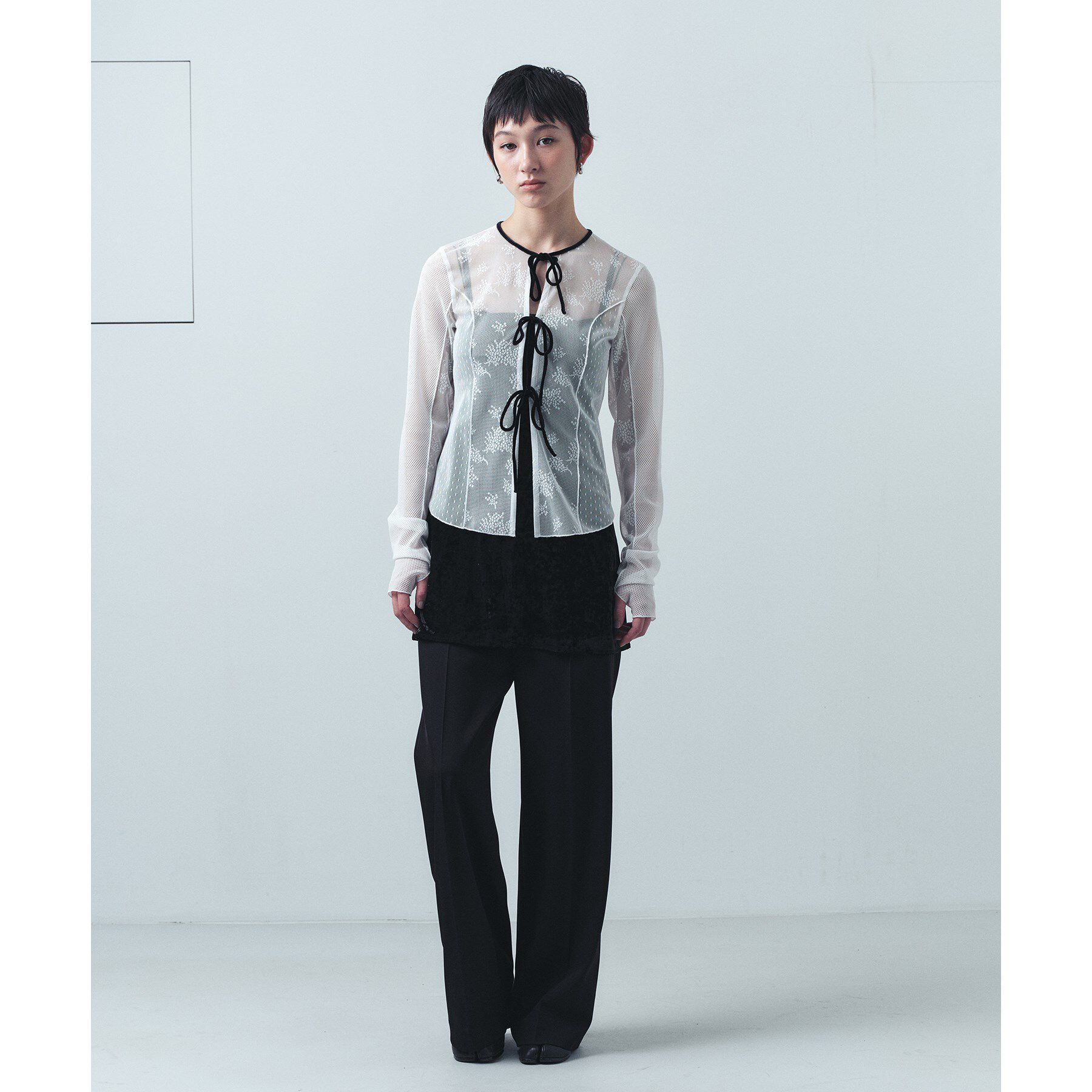 CODE A「◆tulle lace ribbon blouse」|シャツ・ブラウス|