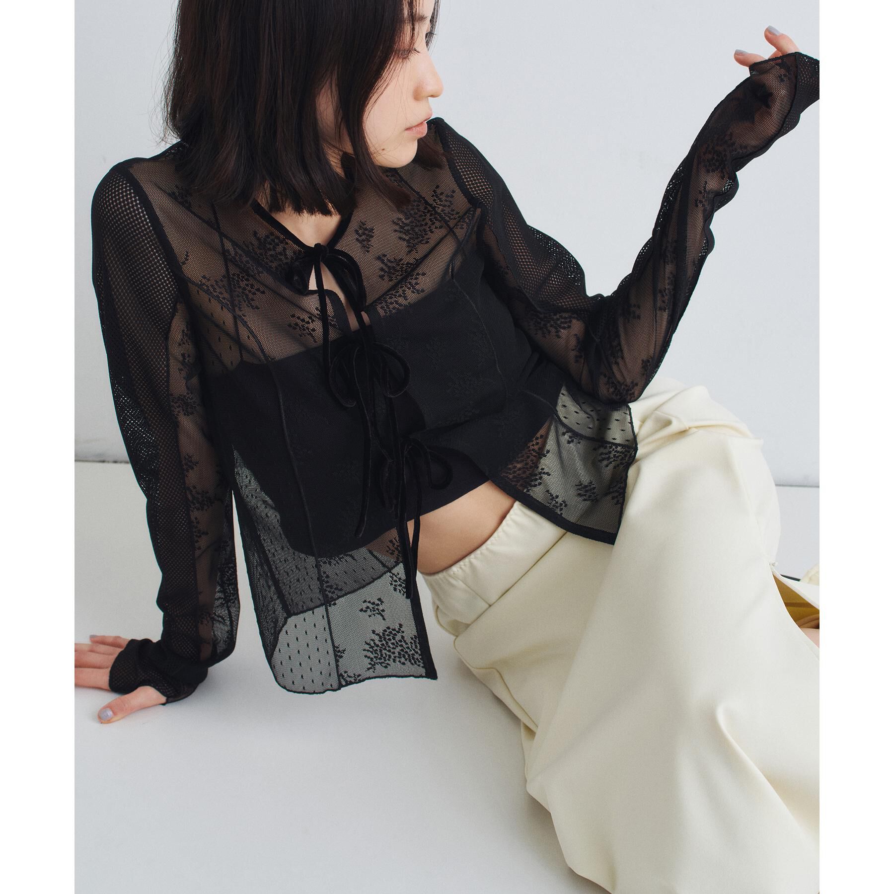 CODE A「◆tulle lace ribbon blouse」|シャツ・ブラウス|