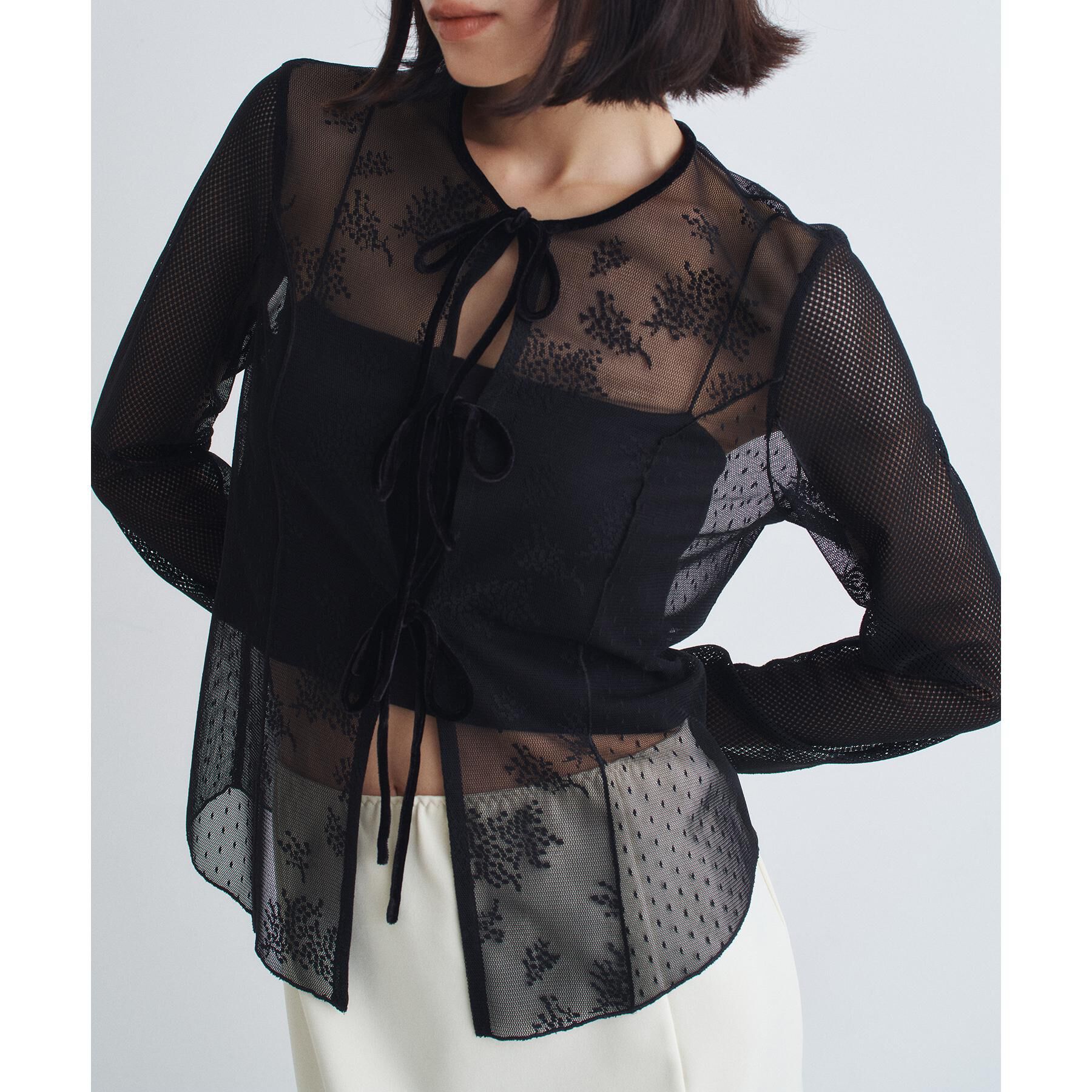 CODE A「◆tulle lace ribbon blouse」|シャツ・ブラウス|