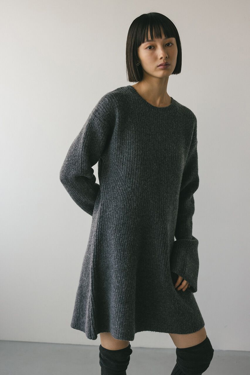 STYLEMIXER「ニットフレアミニワンピース」|ワンピース|GRY