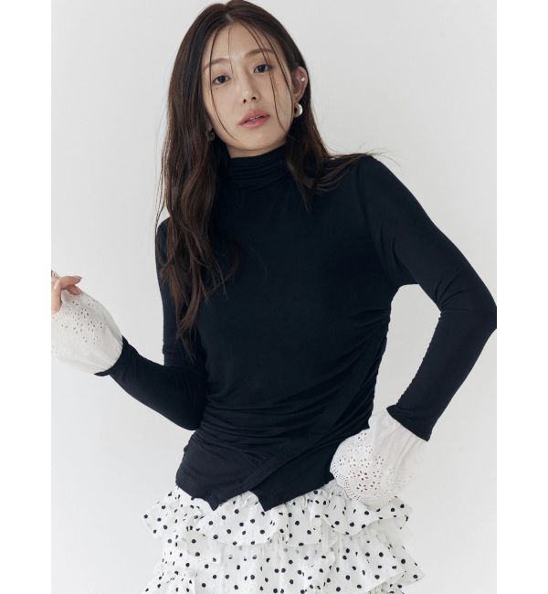CALNAMUR「レーヨンハイネックドッキングトップス」|Tシャツ・カットソー|