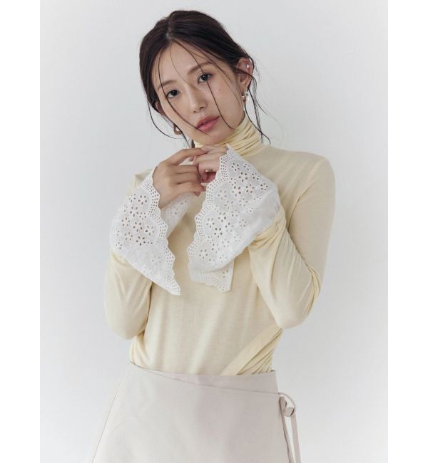 CALNAMUR「レーヨンハイネックドッキングトップス」|Tシャツ・カットソー|