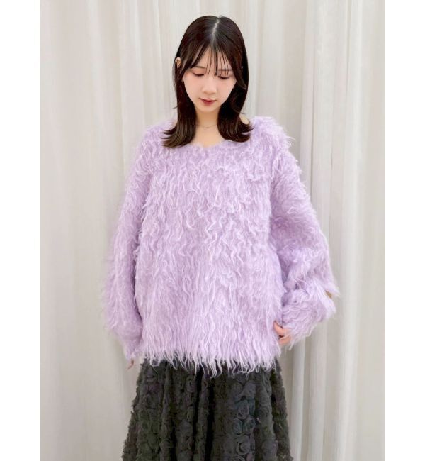 dazzlin「リップルカールニットフーディ」|ニット・セーター|