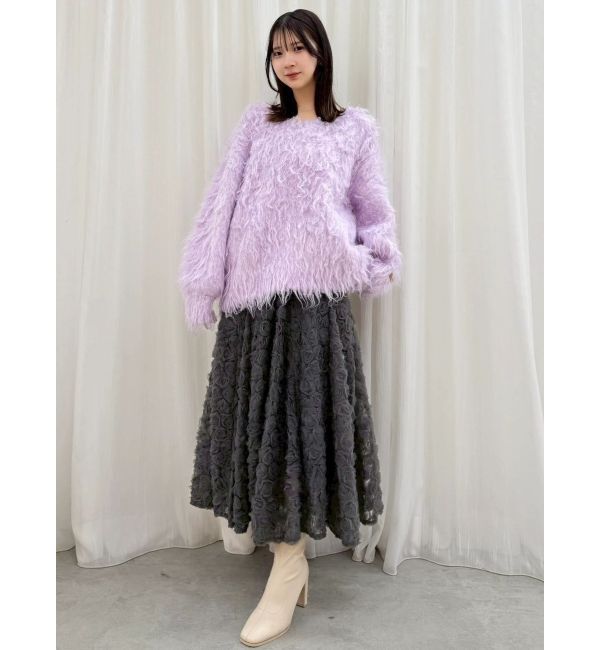 dazzlin「リップルカールニットフーディ」|ニット・セーター|