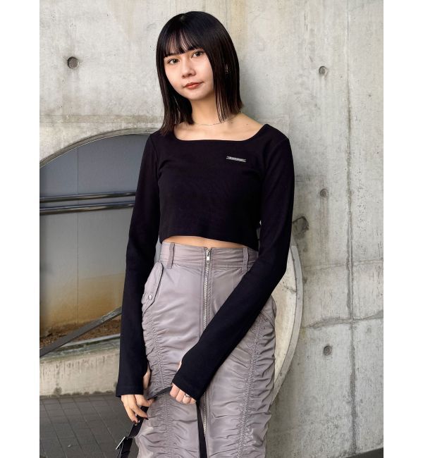 MURUA「プレートクロップドトップス」|Tシャツ・カットソー|