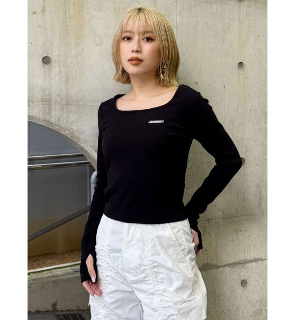 MURUA「プレートクロップドトップス」|Tシャツ・カットソー|