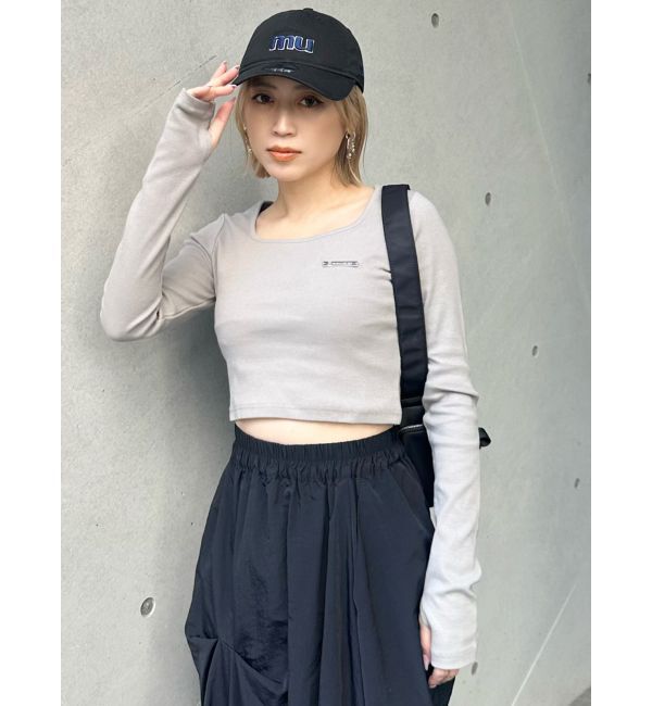 MURUA「プレートクロップドトップス」|Tシャツ・カットソー|