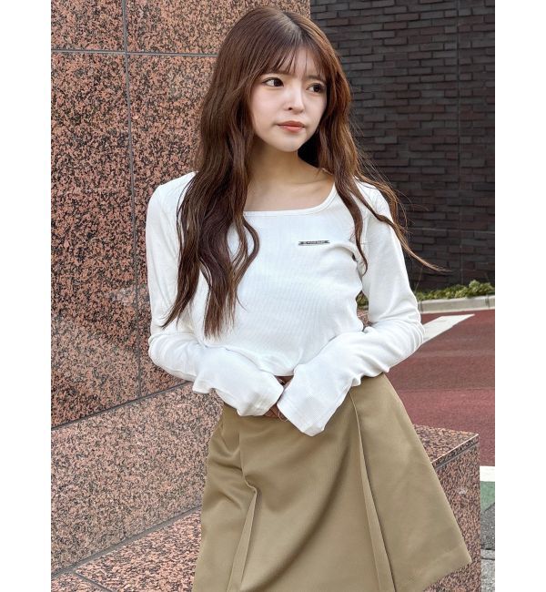 MURUA「プレートクロップドトップス」|Tシャツ・カットソー|