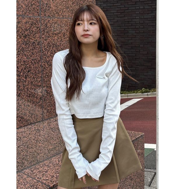 MURUA「プレートクロップドトップス」|Tシャツ・カットソー|