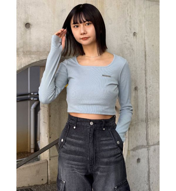 MURUA「プレートクロップドトップス」|Tシャツ・カットソー|
