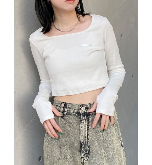 MURUA「プレートクロップドトップス」|Tシャツ・カットソー|