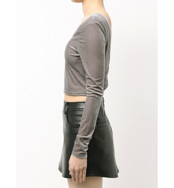 GYDA「VELOUR RIB BACK CROSS TOPS」|Tシャツ・カットソー|