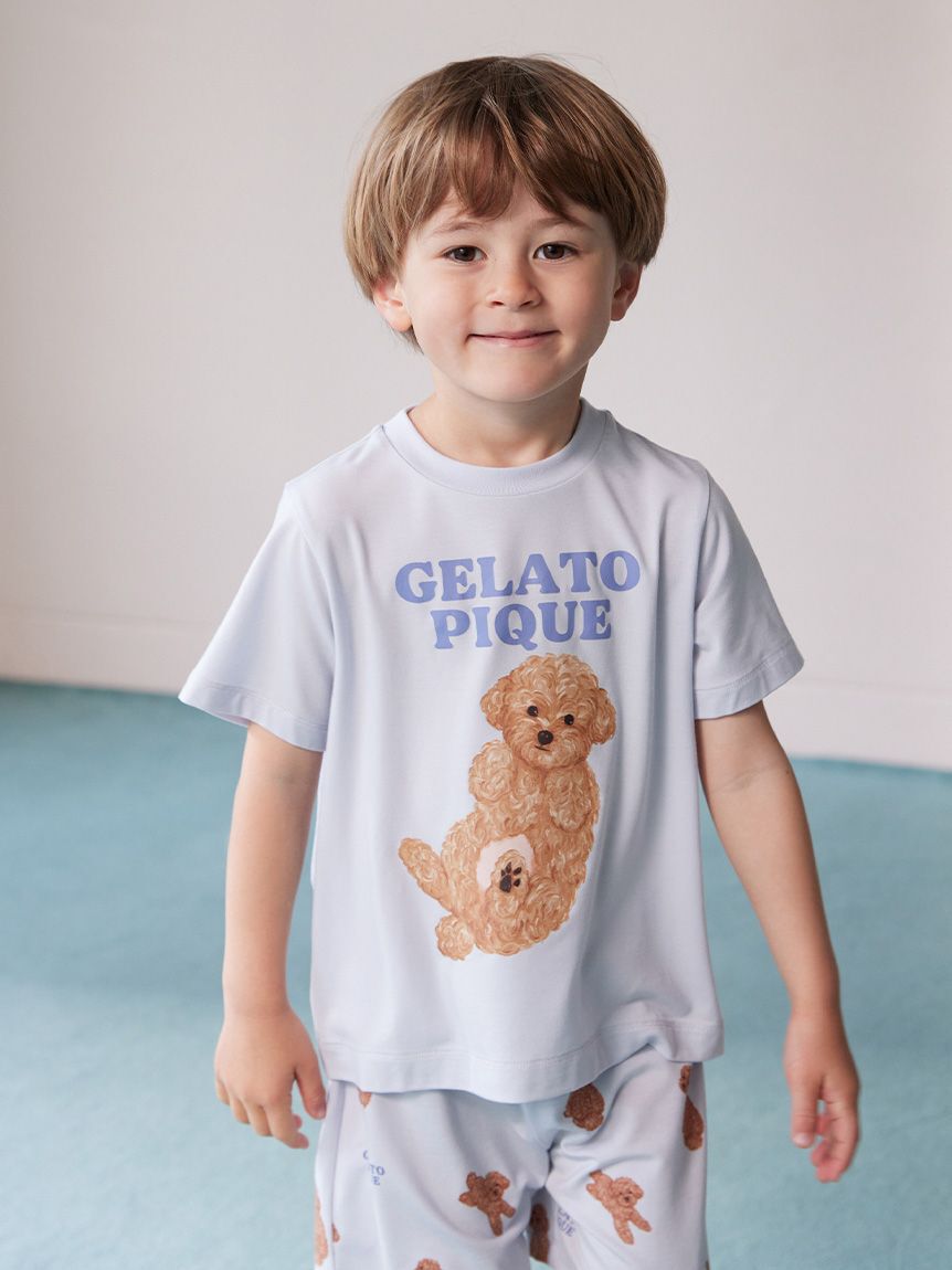 GELATO PIQUE KIDS & BABY「【KIDS】ドッグワンポイントTシャツ」|ルームウェア|BLU