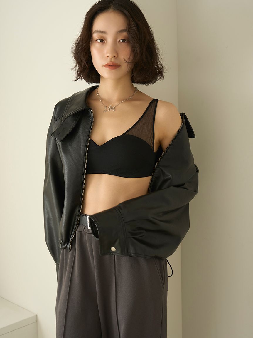 LILY BROWN Lingerie「【LILY BROWN Lingerie】シアーファンデノンワイヤー/ハーフトップ」|インナー|