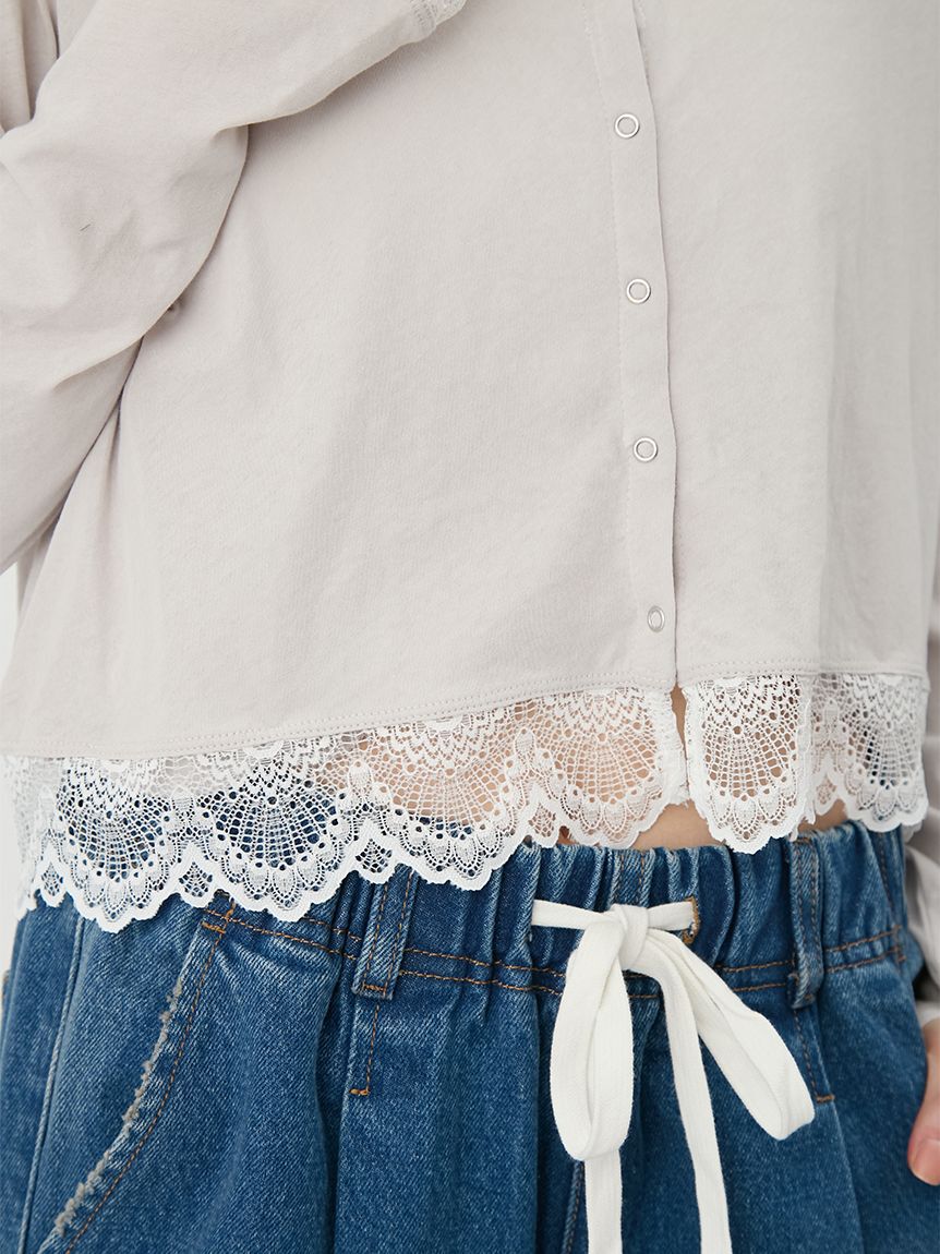 LILY BROWN「【UVカット/接触冷感】レースフーディトップス」|Tシャツ・カットソー|