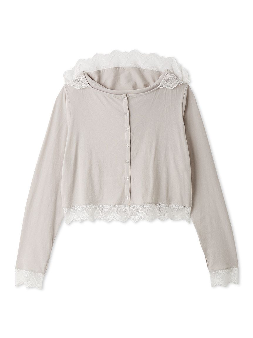 LILY BROWN「【UVカット/接触冷感】レースフーディトップス」|Tシャツ・カットソー|