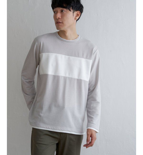 ikka「ミニ裏毛切り替えロンT」|Tシャツ・カットソー|