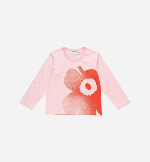 Marimekko「【kids】Paja Unikko Placement Ⅰ カットソー」|Tシャツ・カットソー|ピンク&times;レッド