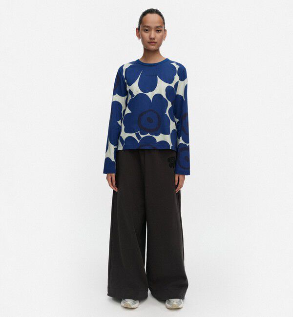 Marimekko「Efekti Unikko カットソー」|シャツ・ブラウス|ﾗｲﾄｸﾞﾘｰﾝ&times;ﾈｲﾋﾞｰ