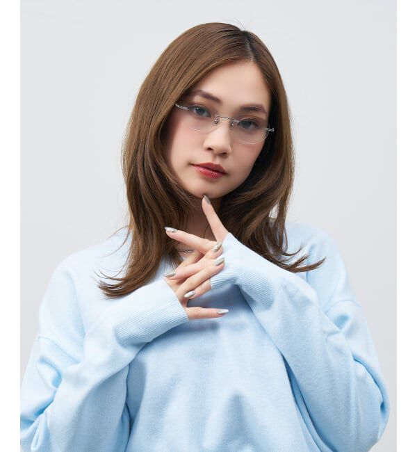  「SUNCUTGlasses/UV100%CUT リムレス サングラス | チタン [度無し専用] カラーレンズ 紫外線対策 UVカット」|サングラス|