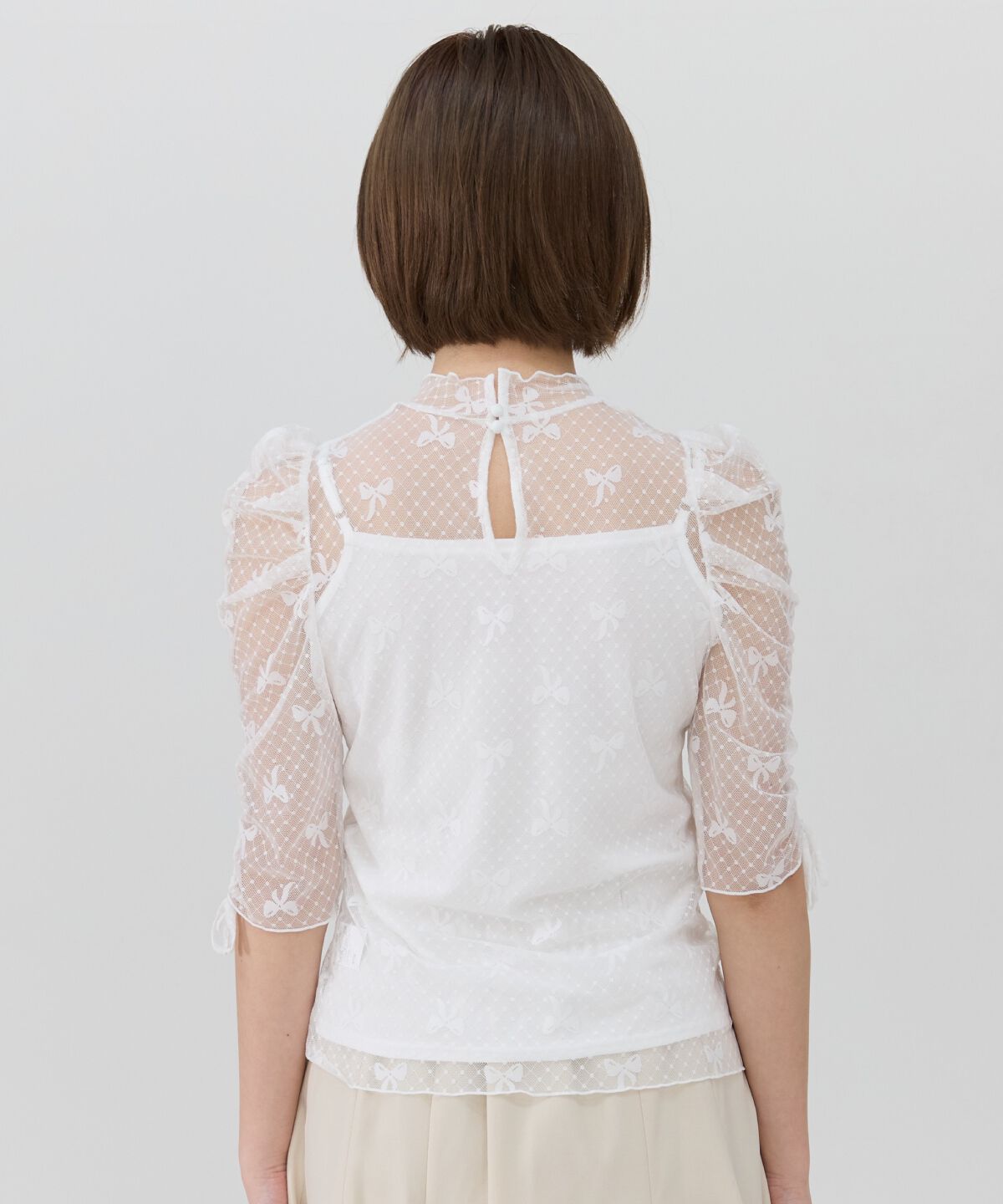 REDYAZEL「ミニリボン柄シアートップス」|Tシャツ・カットソー|