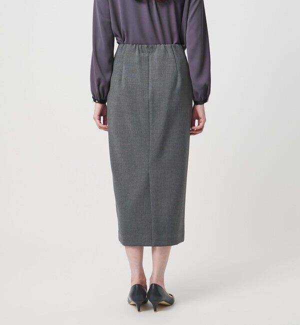 UNITED ARROWS「ダブルクロス タイトスカート ‐ストレッチ ウォッシャブル‐」|タイト|