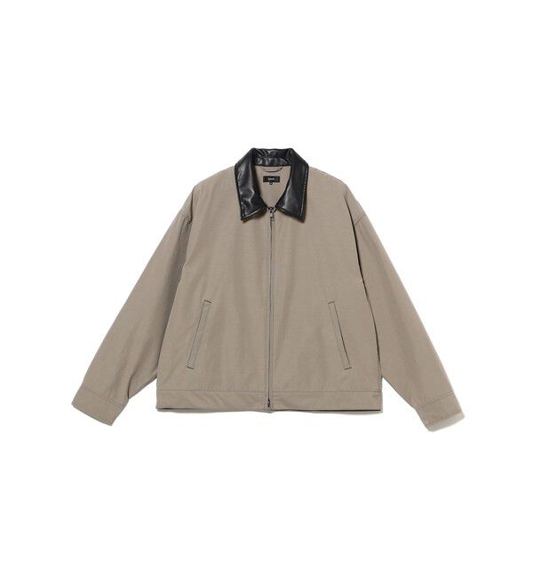 BEAMS「シンセティックレザーカラー ジャケット」|ブルゾン・スタジャン|