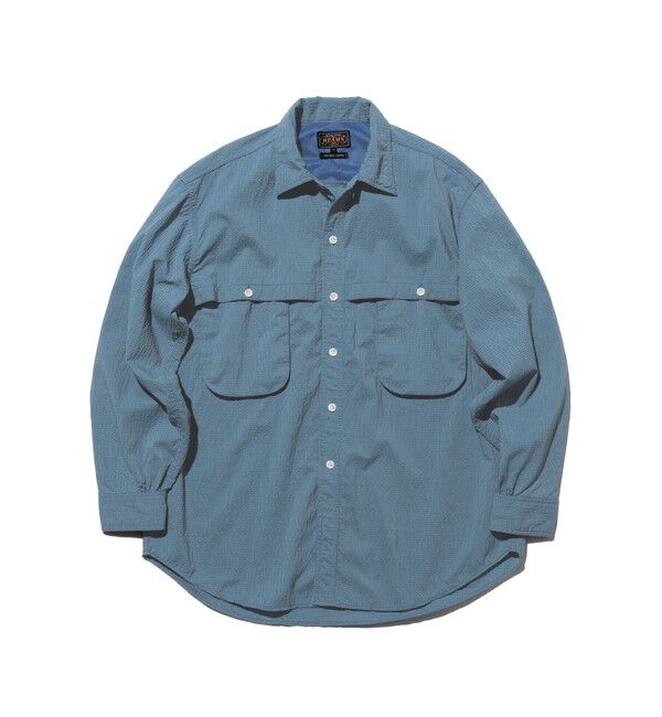 BEAMS PLUS「Adventure Shirt Ⅳ Seersucker Gingham」|シャツ・ブラウス|BLUE