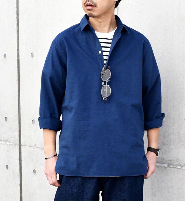 SHIPS any「SHIPS any: 〈洗濯機可能〉コットン  / リネン 7分袖 プルオーバーシャツ 24SS◇」|シャツ・ブラウス|