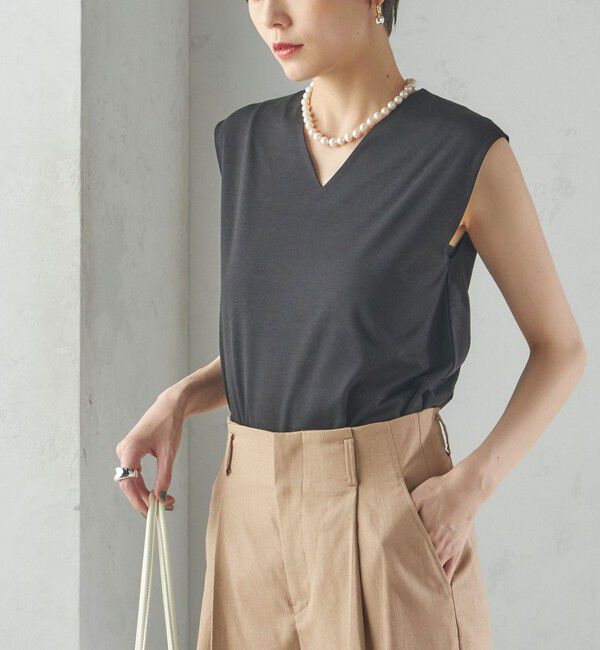 SHIPS for women「〈手洗い可能〉SORONA(R) 2WAY タンクトップ」|タンクトップ|ブラック