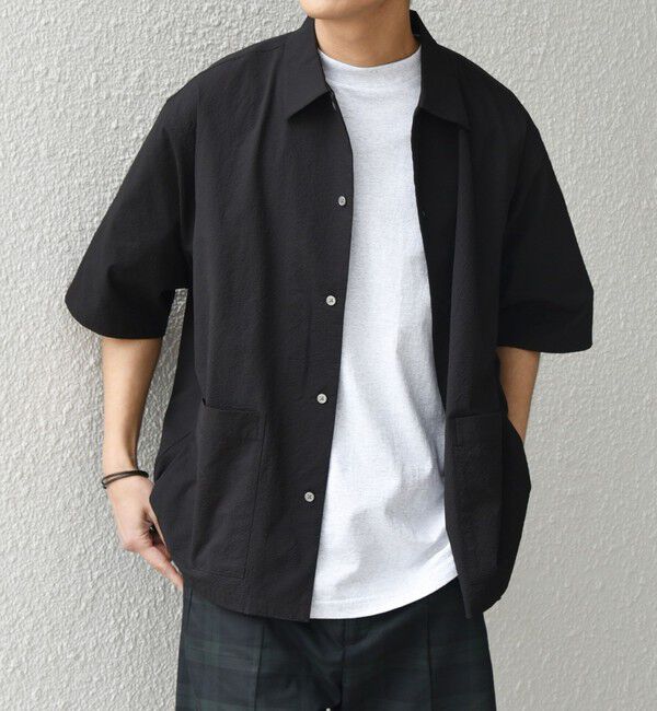 SHIPS any「SHIPS any:〈撥水/ストレッチ〉SOLOTEX(R) シアサッカー キャンプポケット シャツ」|シャツ・ブラウス|