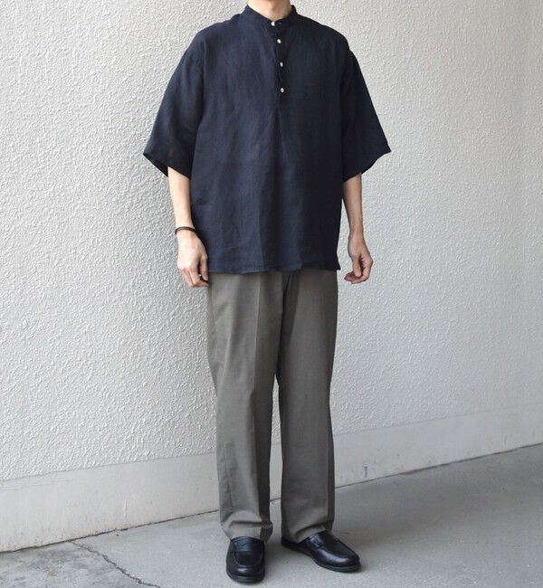 SHIPS any「SHIPS any:〈洗濯機可能〉ピュアリネン バンド スキッパー ハーフスリーブ プルオーバー シャツ 26SS◇」|シャツ・ブラウス|