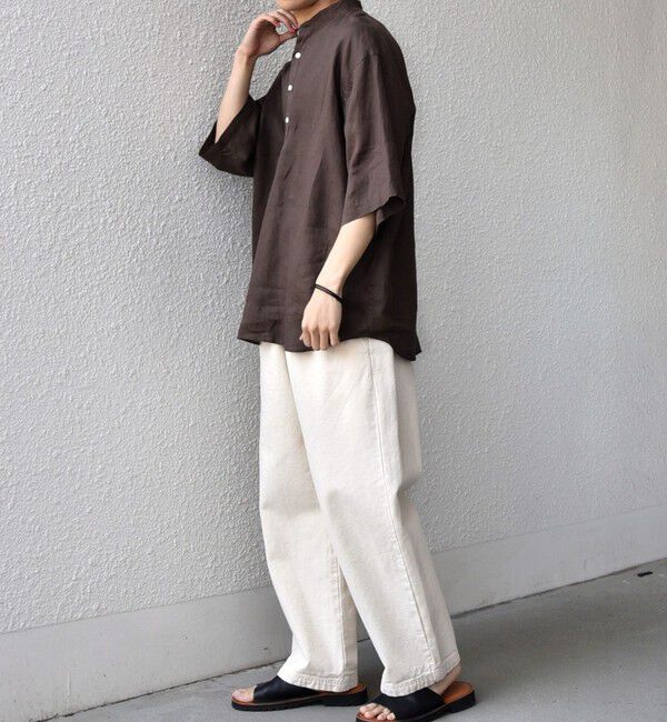 SHIPS any「SHIPS any:〈洗濯機可能〉ピュアリネン バンド スキッパー ハーフスリーブ プルオーバー シャツ 26SS◇」|シャツ・ブラウス|