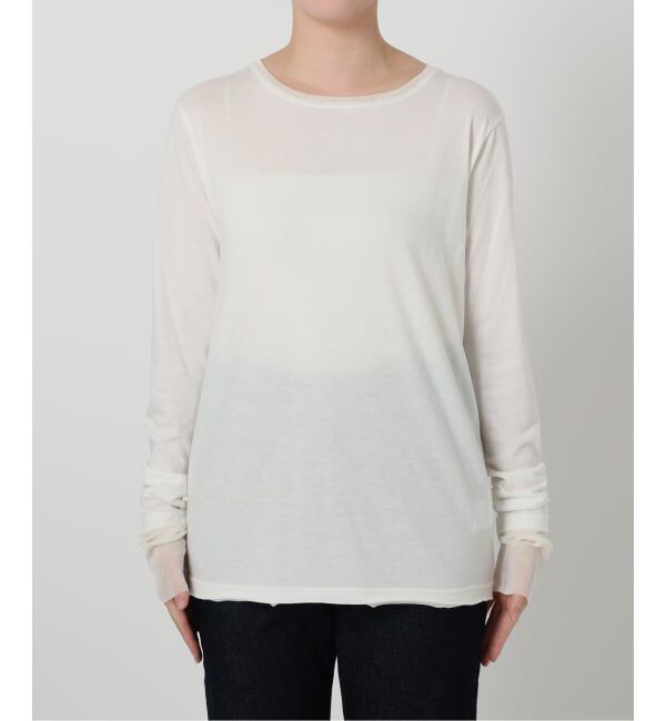 SLOBE IENA「《追加4》レイヤードフロッキードットスリーブロンTEE」|Tシャツ・カットソー|