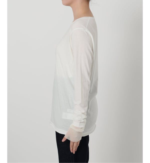 SLOBE IENA「《追加4》レイヤードフロッキードットスリーブロンTEE」|Tシャツ・カットソー|
