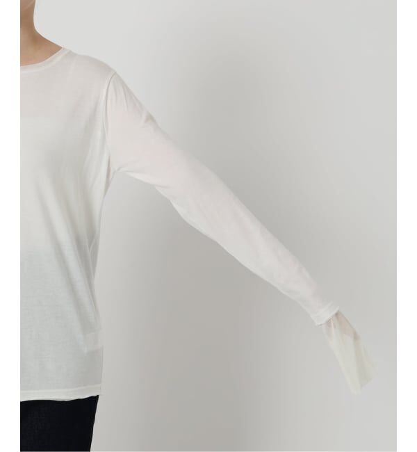 SLOBE IENA「《追加4》レイヤードフロッキードットスリーブロンTEE」|Tシャツ・カットソー|