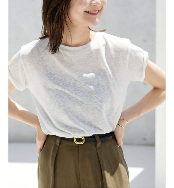 SLOBE IENA「《追加》スラブ天竺5分袖TEE」|Tシャツ・カットソー|