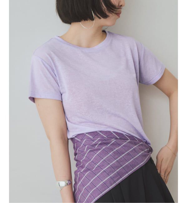 SLOBE IENA「《追加》スラブ天竺5分袖TEE」|Tシャツ・カットソー|
