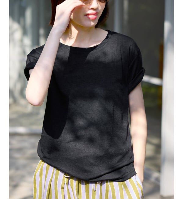 SLOBE IENA「《追加》スラブ天竺5分袖TEE」|Tシャツ・カットソー|