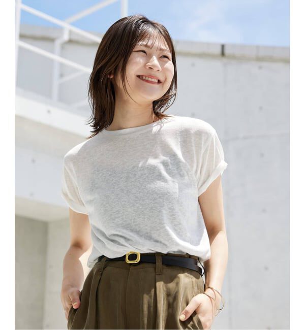 SLOBE IENA「《追加》スラブ天竺5分袖TEE」|Tシャツ・カットソー|