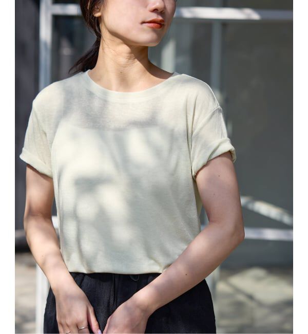 SLOBE IENA「《追加》スラブ天竺5分袖TEE」|Tシャツ・カットソー|グリーン B