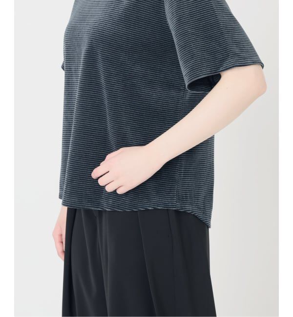 IENA LA BOUCLE「《予約》IENA LA BOUCLE ベロアボーダーTシャツ」|Tシャツ・カットソー|