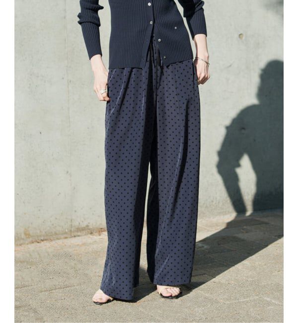 VERMEIL par iena「《予約》ドットワイドパンツ」|その他|ネイビー