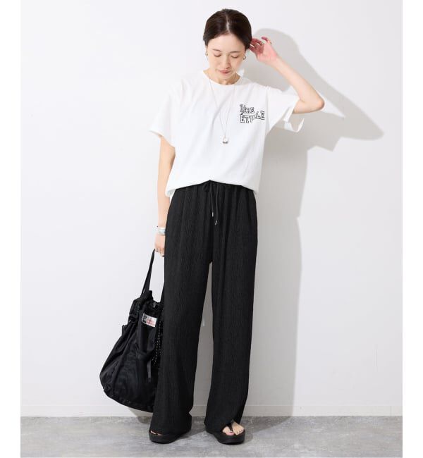 SLOBE IENA「《ブラックのみWEB限定》楊柳カットソーパンツ」|その他|