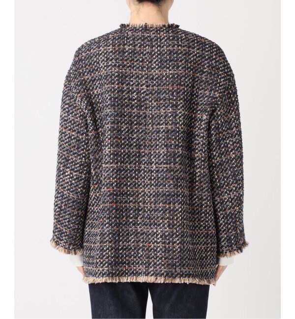 journal standard L'essage「《SP》GIOLICAツイードBIGジャケット」|ノーカラージャケット|